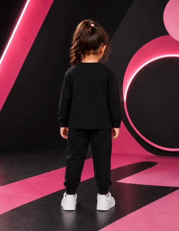 NUSYL_Girls_Black_Just_a_girl_Text_Printed_Cotton_Blend_T-shirts_and_Joggers_|_Girls's_Regular_Length_T-shirts_and_Regular_Jogger