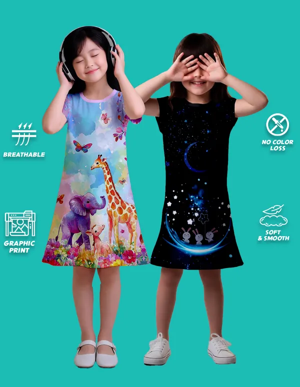 Nusyl_Girls_Black_&_Lilac_Elephant_Printed_&_Moon_Printed_Dresses_Pack_Of_2_Soft_&_Comfortable_Dresses_Cozy_Summer_Wear_For_Kids_&_Teen_Girls