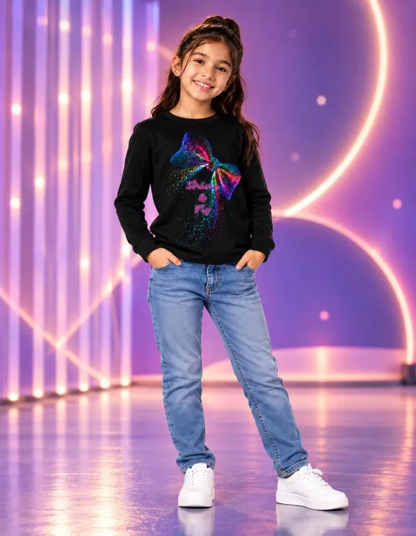 Nusyl_Girls_Pack_of_2_Black_Shine_&_Fly_Text_Printed_&_Together_we_shine_Text_Printed_Full_Sleeve_Tshirts