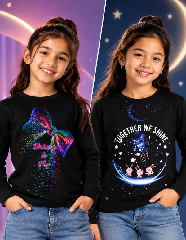 Nusyl_Girls_Pack_of_2_Black_Shine_&_Fly_Text_Printed_&_Together_we_shine_Text_Printed_Full_Sleeve_Tshirts
