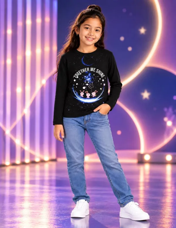 Nusyl_Girls_Pack_of_2_Black_Shine_&_Fly_Text_Printed_&_Together_we_shine_Text_Printed_Full_Sleeve_Tshirts