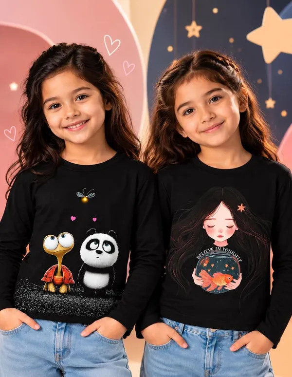 Nusyl_Girls_Pack_of_2_Black_Panda_Printed_&_Girl_Printed_Full_Sleeve_Tshirts