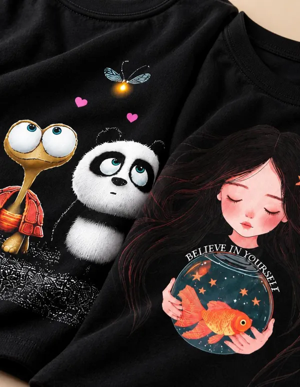 Nusyl_Girls_Pack_of_2_Black_Panda_Printed_&_Girl_Printed_Full_Sleeve_Tshirts