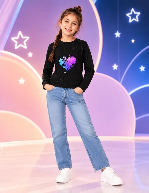 Nusyl_Girls_Pack_of_2_Black_Heart_Printed_&_Follow_the_Stars_Text_Printed_Full_Sleeve_Tshirts