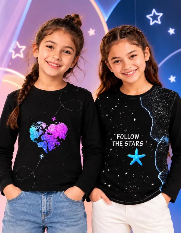 Nusyl_Girls_Pack_of_2_Black_Heart_Printed_&_Follow_the_Stars_Text_Printed_Full_Sleeve_Tshirts