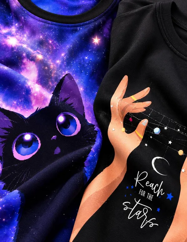 Nusyl_Girls_Pack_of_2_Black_Cat_Printed_&_Hands_Printed_Full_Sleeve_Tshirts