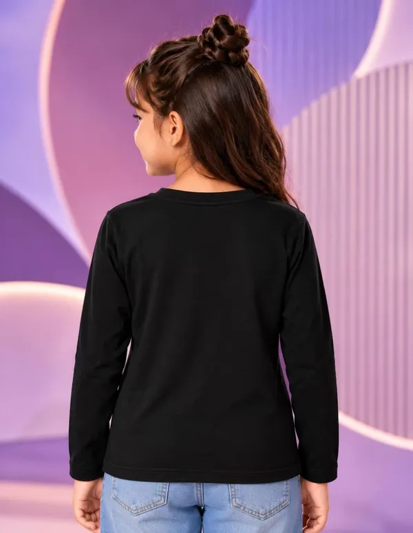 Nusyl_Girls_Pack_of_2_Black_Cat_Printed_&_Hands_Printed_Full_Sleeve_Tshirts