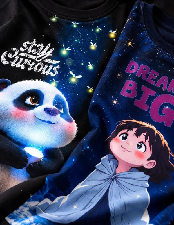 Nusyl_Girls_Pack_of_2_Black_Panda_Printed_&_Dream_Big_Text_Printed_Full_Sleeve_Tshirts
