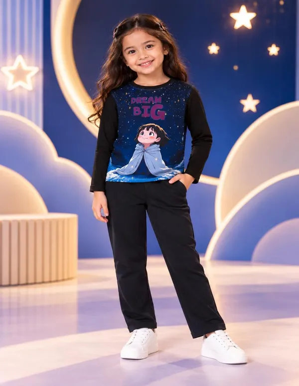 Nusyl_Girls_Pack_of_2_Black_Panda_Printed_&_Dream_Big_Text_Printed_Full_Sleeve_Tshirts