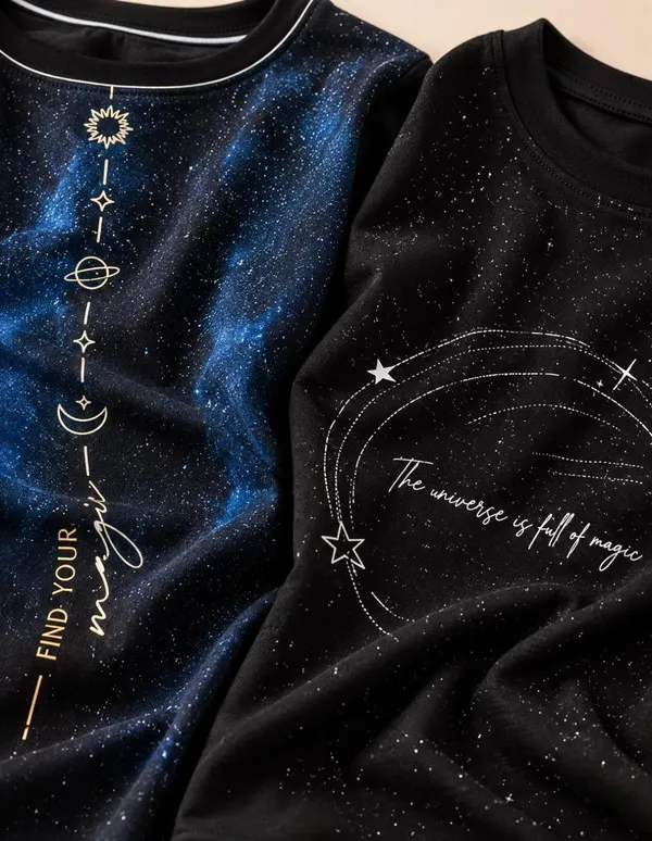 Nusyl_Girls_Pack_of_2_Black_Find_your_magic_Text_Printed_&_Universe_Text_Printed_Full_Sleeve_Tshirts