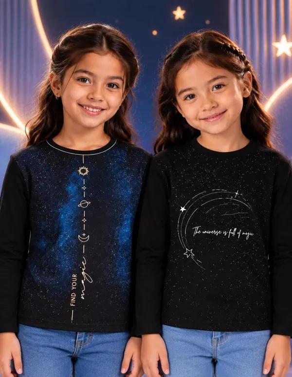 Nusyl_Girls_Pack_of_2_Black_Find_your_magic_Text_Printed_&_Universe_Text_Printed_Full_Sleeve_Tshirts