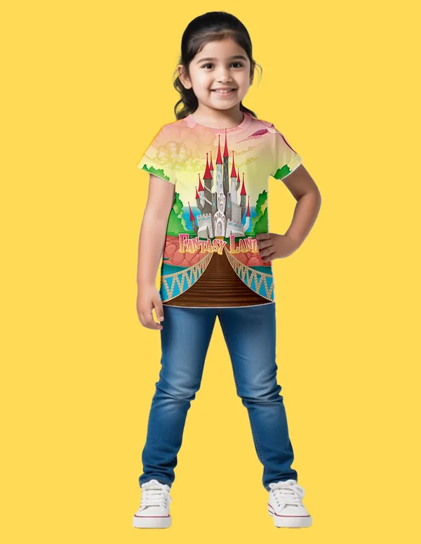 Nusyl_Girl_White_Teddy_Printed_&_Castle_Printed_Half_Sleeves_Pack_Of_2_T_Shirts_Soft_&_Comfortable_Half_Sleeve_T_Shirts_Cozy_Summer_Wear_For_Kids_&_Teen_Girls