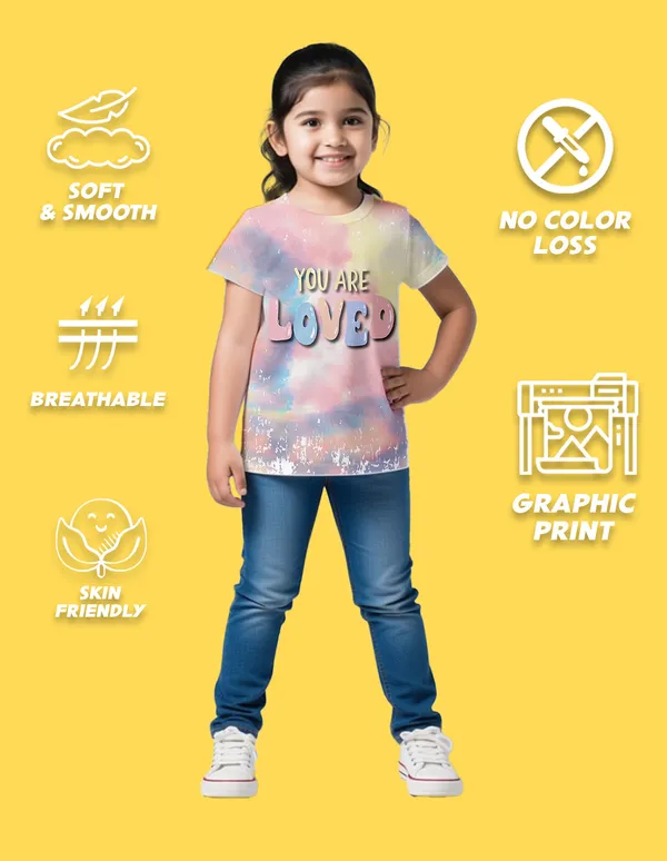 Nusyl_Girl_White_Dream_World_Text_Printed_&_Loved_Text_Printed_Half_Sleeves_Pack_Of_2_T_Shirts_Soft_&_Comfortable_Half_Sleeve_T_Shirts_Cozy_Summer_Wear_For_Kids_&_Teen_Girls