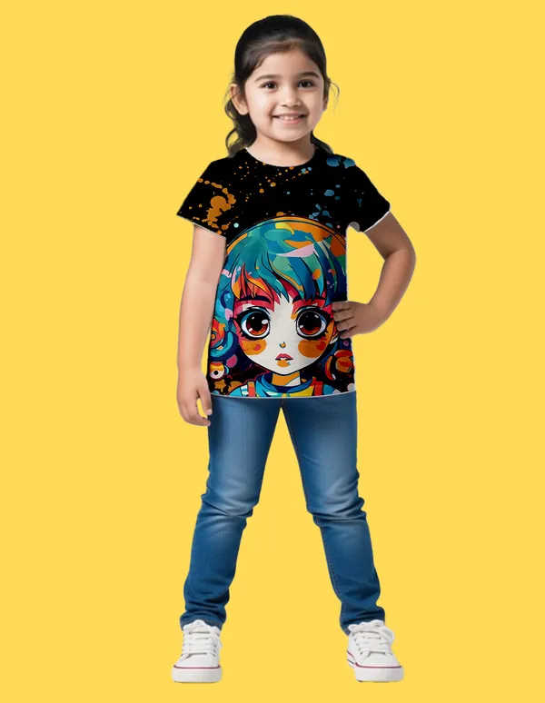 Nusyl_Girl_Black_&_Lilac_Girl_Printed_&_Unicorn_Printed_Half_Sleeves_Pack_Of_2_T_Shirts_Soft_&_Comfortable_Half_Sleeve_T_Shirts_Cozy_Summer_Wear_For_Kids_&_Teen_Girls