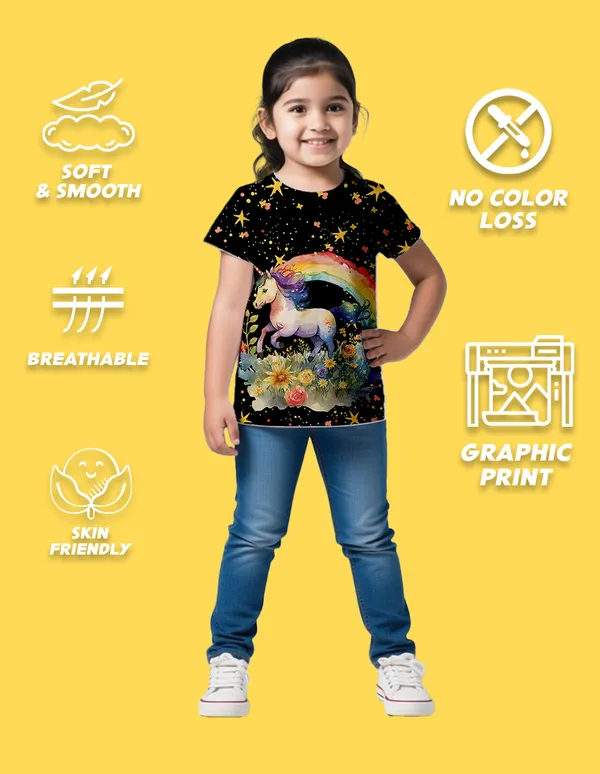Nusyl_Girl_Black_&_Yellow_Unicorn_Printed_&_Cat_Printed_&_Dog_Printed_Half_Sleeves_Pack_Of_2_T_Shirts_Soft_&_Comfortable_Half_Sleeve_T_Shirts_Cozy_Summer_Wear_For_Kids_&_Teen_Girls