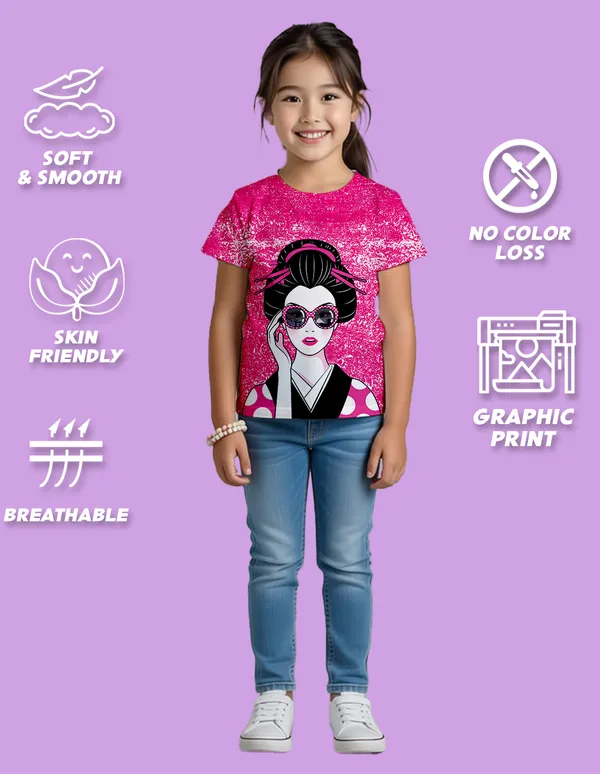 Nusyl_Girl_Black_&_Hot_Pink_Smile_Printed_&_Girl_Printed_Half_Sleeves_Pack_Of_2_T_Shirts_Soft_&_Comfortable_Half_Sleeve_T_Shirts_Cozy_Summer_Wear_For_Kids_&_Teen_Girls