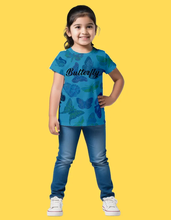 Nusyl_Girl_Hot_Pink_&_Sky_Blue_Cat_Printed_&_Butterfly_Printed_Half_Sleeves_Pack_Of_2_T_Shirts_Soft_&_Comfortable_Half_Sleeve_T_Shirts_Cozy_Summer_Wear_For_Kids_&_Teen_Girls