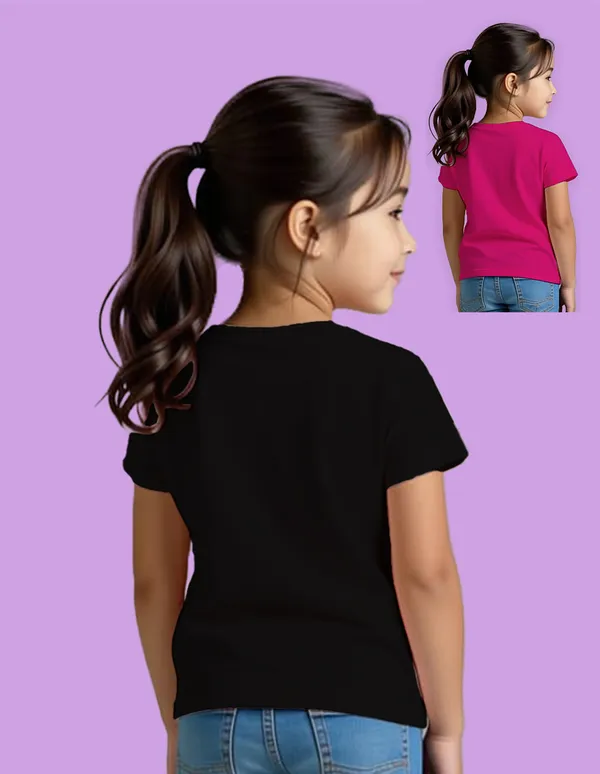 Nusyl_Girl_Hot_Pink_&_Black_Unicorn_Printed_&_Flower_Printed_Half_Sleeves_Pack_Of_2_T_Shirts_Soft_&_Comfortable_Half_Sleeve_T_Shirts_Cozy_Summer_Wear_For_Kids_&_Teen_Girls