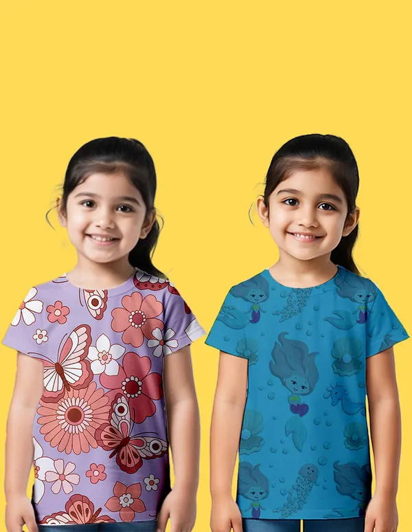 Nusyl_Girl_Lilac_&_Sky_Blue_Butterfly_Printed_&_Mermaid_Printed_Half_Sleeves_Pack_Of_2_T_Shirts_Soft_&_Comfortable_Half_Sleeve_T_Shirts_Cozy_Summer_Wear_For_Kids_&_Teen_Girls