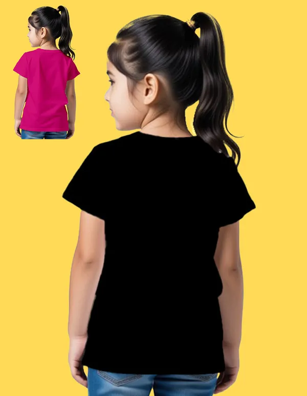 Nusyl_Girl_Black_&_Hot_Pink_Flower_Printed_&_Princess_Text_Printed_Half_Sleeves_Pack_Of_2_T_Shirts_Soft_&_Comfortable_Half_Sleeve_T_Shirts_Cozy_Summer_Wear_For_Kids_&_Teen_Girls