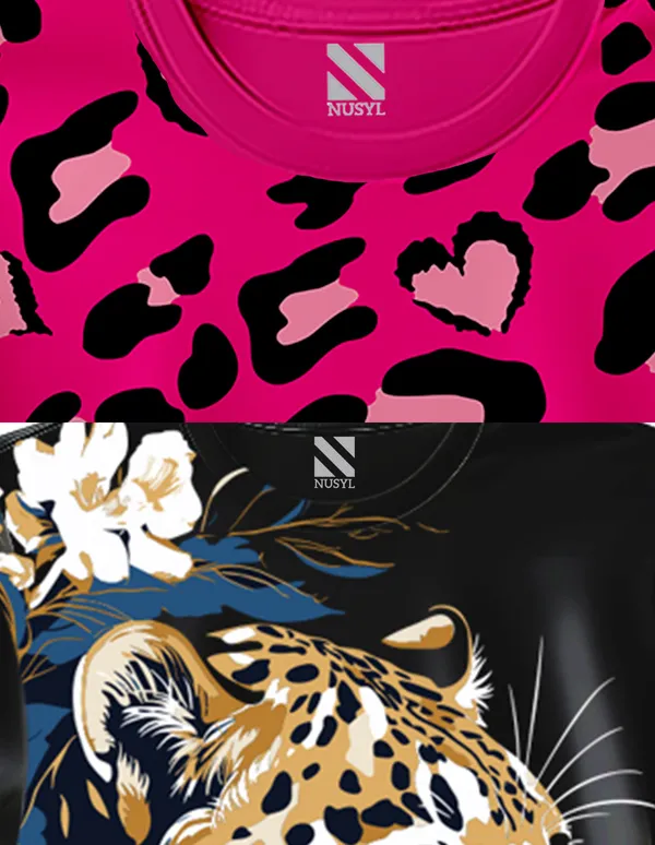 Nusyl_Girl_Black_&_Hot_Pink_Panther_Printed_&_Panther_Spots_Printed_Half_Sleeves_Pack_Of_2_T_Shirts_Soft_&_Comfortable_Half_Sleeve_T_Shirts_Cozy_Summer_Wear_For_Kids_&_Teen_Girls