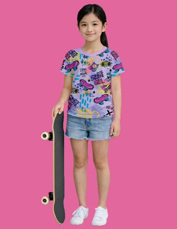 Nusyl_Girl_Black_&_Lilac_Butterfly_Printed_&_Skate_Girl_Text_Printed_Half_Sleeves_Pack_Of_2_T_Shirts_Soft_&_Comfortable_Half_Sleeve_T_Shirts_Cozy_Summer_Wear_For_Kids_&_Teen_Girls