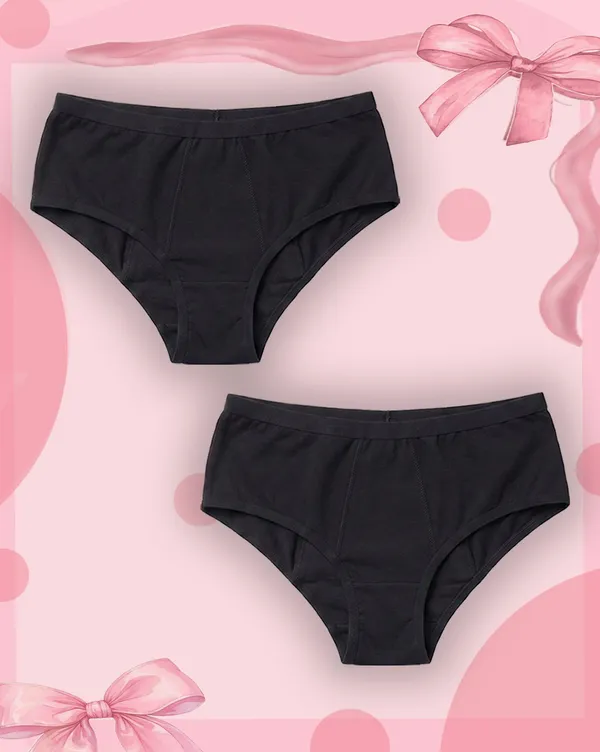Nusyl_Girl_Solid_Period_Panty_(Pack_of_2)�_Soft_&_Breathable_Innerwear_|_Lightweight_Antimicrobial_protection_and_anti-odour_period_panty_for_girls