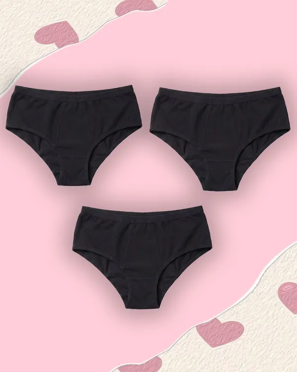 Nusyl_Women_Solid_Period_Panty_(Pack_of_3)�_Soft_&_Breathable_Innerwear_|_Lightweight_Antimicrobial_protection_and_anti-odour_period_panty_for_womens