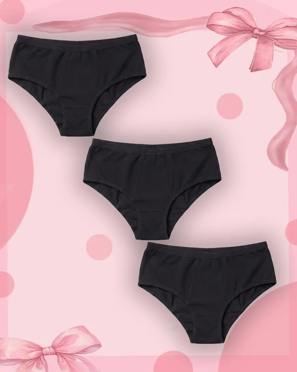 Nusyl_Girl_Solid_Period_Panty_(Pack_of_3)�_Soft_&_Breathable_Innerwear_|_Lightweight_Antimicrobial_protection_and_anti-odour_period_panty_for_girls