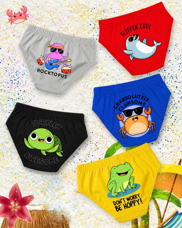 Nusyl_Boy_Dolphin_Printed_&_Frog_Printed_&_Turtle_Printed_Briefs_(Pack_of_5)�_Soft_&_Breathable_Innerwear_|_Lightweight_Summer_Briefs_for_Kids_&_Teen_Boys