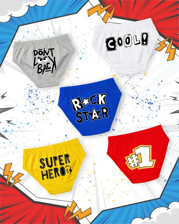 Nusyl_Boy_Rock_Star_Text_Printed_&_Super_Hero_Text_PrintedBriefs_(Pack_of_5)�_Soft_&_Breathable_Innerwear_|_Lightweight_Summer_Briefs_for_Kids_&_Teen_Boys