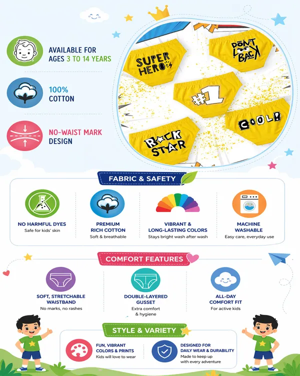 Nusyl_Boy_Rock_Star_Text_Printed_&_Super_Hero_Text_PrintedBriefs_(Pack_of_5)�_Soft_&_Breathable_Innerwear_|_Lightweight_Summer_Briefs_for_Kids_&_Teen_Boys