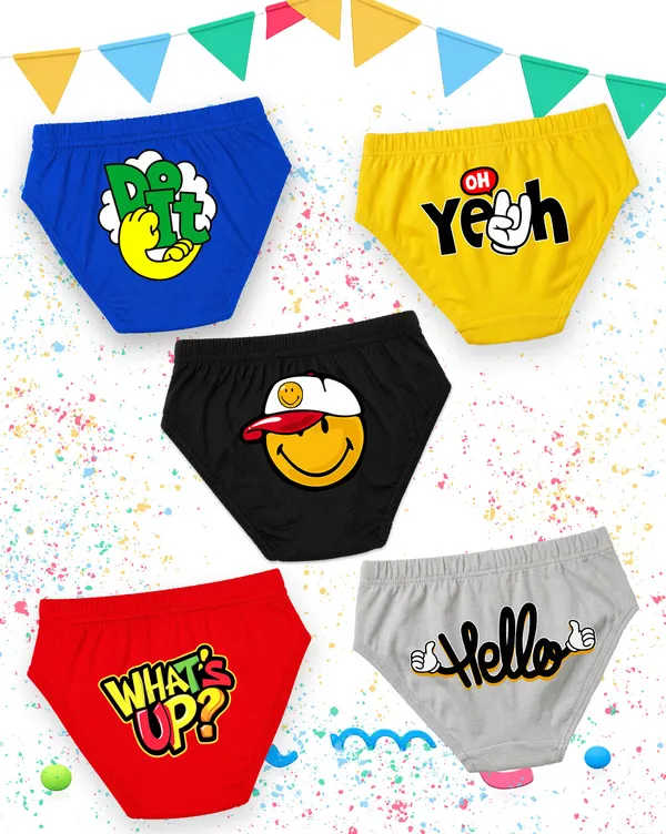 Nusyl_Boy_Smiley_Printed_&_Hello_Text_Printed_Briefs_(Pack_of_5)�_Soft_&_Breathable_Innerwear_|_Lightweight_Summer_Briefs_for_Kids_&_Teen_Boys
