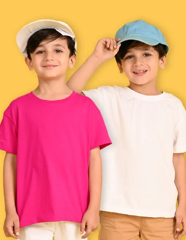 Nusyl_Boy_White_&_Hot_Pink_Solid_Drop_Shoulder_T_Shirts_Pack_Of_2_Soft_&_Comfortable_Drop_Shoulder_T_Shirts_Cozy_Summer_Wear_For_Kids_&_Teen_Boys