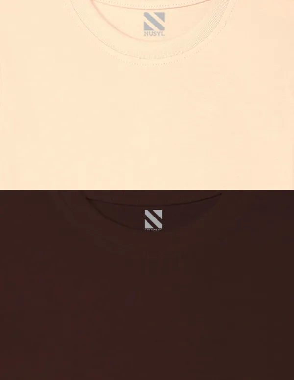 Nusyl_Boy_Brown_&_Beige_Solid_Drop_Shoulder_T_Shirts_Pack_Of_2_Soft_&_Comfortable_Drop_Shoulder_T_Shirts_Cozy_Summer_Wear_For_Kids_&_Teen_Boys