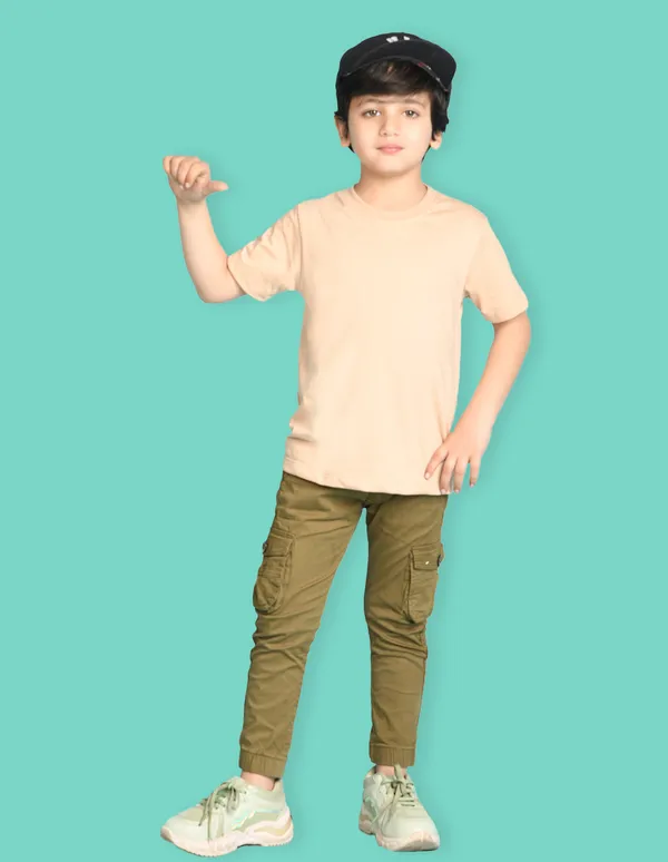 Nusyl_Boy_Brown_&_Beige_Solid_Drop_Shoulder_T_Shirts_Pack_Of_2_Soft_&_Comfortable_Drop_Shoulder_T_Shirts_Cozy_Summer_Wear_For_Kids_&_Teen_Boys