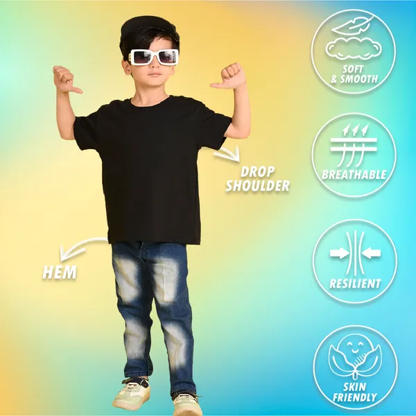 Nusyl_Boy_Black_&_Orange_Solid_Drop_Shoulder_T_Shirts_Pack_Of_2_Soft_&_Comfortable_Drop_Shoulder_T_Shirts_Cozy_Summer_Wear_For_Kids_&_Teen_Boys