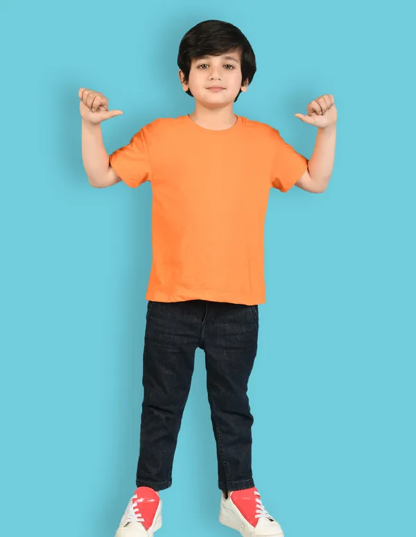Nusyl_Boy_Black_&_Orange_Solid_Drop_Shoulder_T_Shirts_Pack_Of_2_Soft_&_Comfortable_Drop_Shoulder_T_Shirts_Cozy_Summer_Wear_For_Kids_&_Teen_Boys