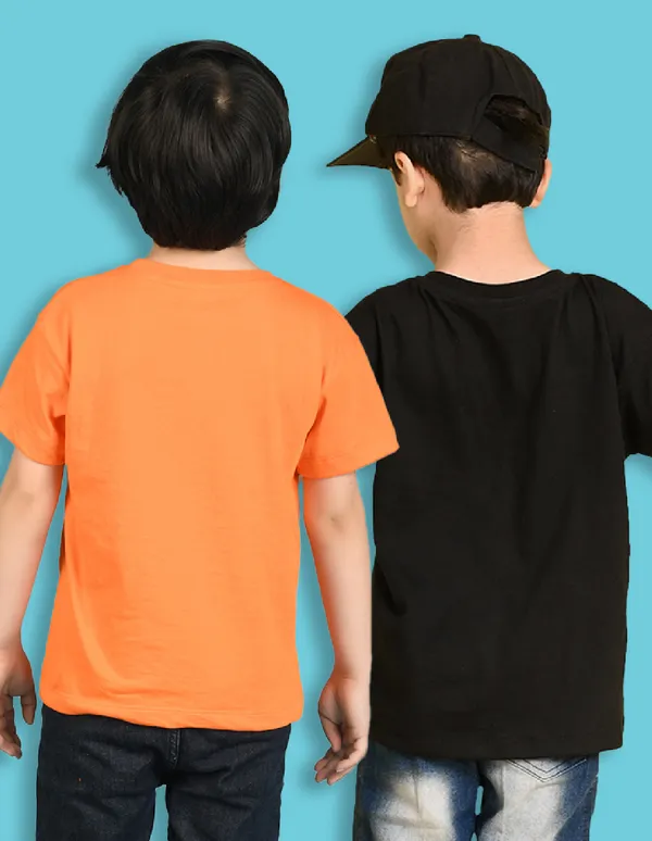 Nusyl_Boy_Black_&_Orange_Solid_Drop_Shoulder_T_Shirts_Pack_Of_2_Soft_&_Comfortable_Drop_Shoulder_T_Shirts_Cozy_Summer_Wear_For_Kids_&_Teen_Boys