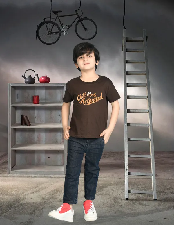 Nusyl_Boy_Brown_&_Yellow_Panda_Printed_&_Chill_Mode_Activated_Text_Printed_Drop_Shoulder_T_Shirts_Pack_Of_2_Soft_&_Comfortable_Drop_Shoulder_T_Shirts_Cozy_Summer_Wear_For_Kids_&_Teen_Boys