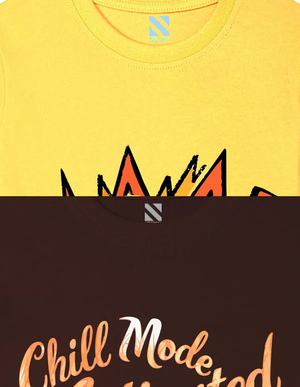 Nusyl_Boy_Brown_&_Yellow_Panda_Printed_&_Chill_Mode_Activated_Text_Printed_Drop_Shoulder_T_Shirts_Pack_Of_2_Soft_&_Comfortable_Drop_Shoulder_T_Shirts_Cozy_Summer_Wear_For_Kids_&_Teen_Boys