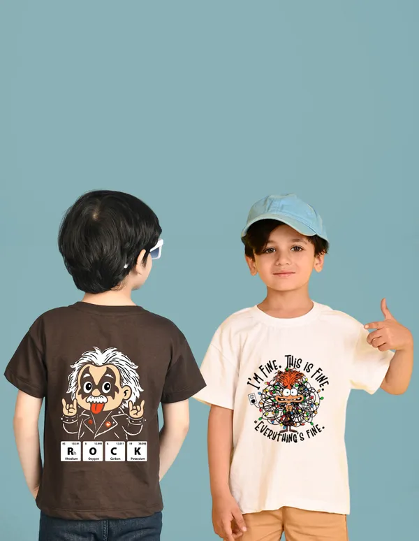 Nusyl_Boy_White_&_Brown_Rock_Text_Printed_&_Fine_Text_Printed_Drop_Shoulder_T_Shirts_Pack_Of_2_Soft_&_Comfortable_Drop_Shoulder_T_Shirts_Cozy_Summer_Wear_For_Kids_&_Teen_Boys