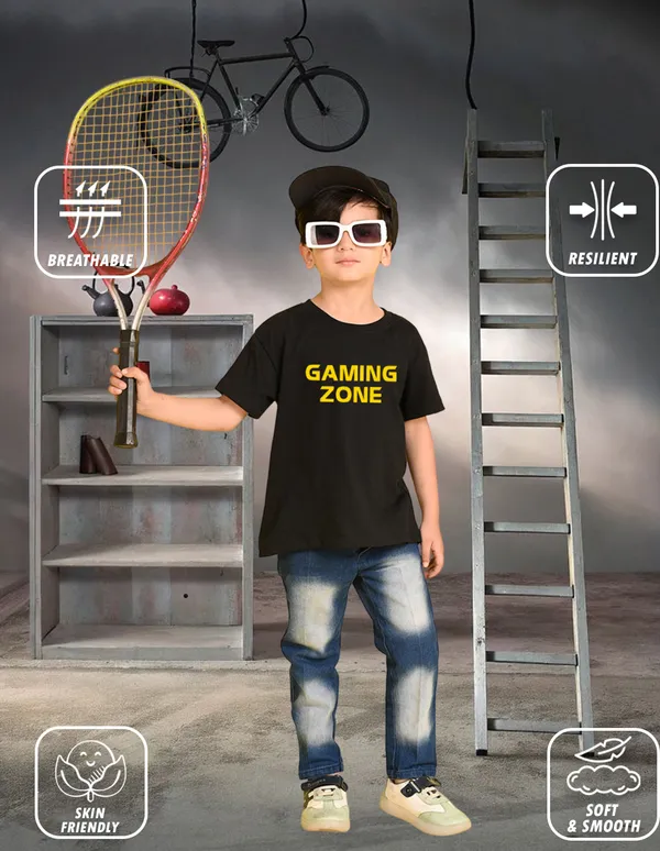 Nusyl_Boy_Brown_&_Black_Gaming_Zone_Text_Printed_&_Hard_Text_Printed_Drop_Shoulder_T_Shirts_Pack_Of_2_Soft_&_Comfortable_Drop_Shoulder_T_Shirts_Cozy_Summer_Wear_For_Kids_&_Teen_Boys