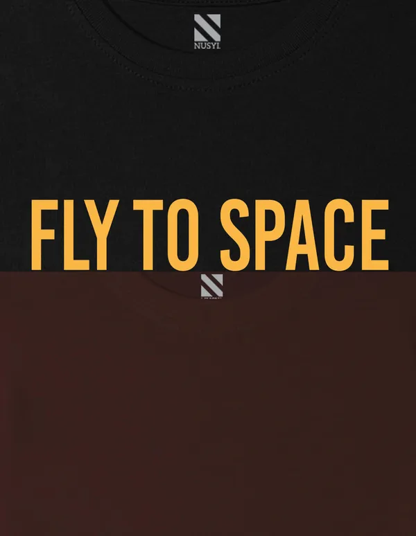 Nusyl_Boy_Black_&_Brown_Astronaut_Printed_&_Rock_Star_Text_Printed_Drop_Shoulder_T_Shirts_Pack_Of_2_Soft_&_Comfortable_Drop_Shoulder_T_Shirts_Cozy_Summer_Wear_For_Kids_&_Teen_Boys