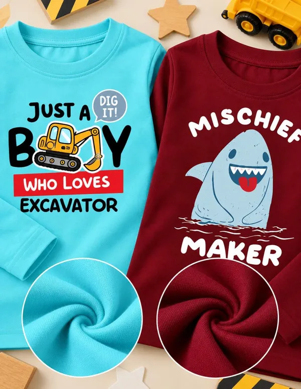 Nusyl_Boys_Pack_of_2_Sky_Blue_&_Wine_Excavator_Text_Printed_&_Mischief_Maker_Text_Printed_Full_Sleeve_Tshirts