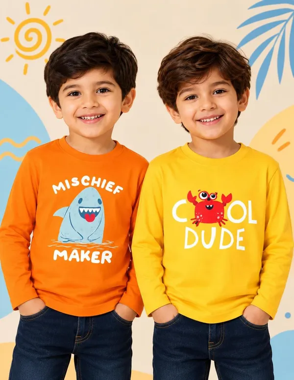 Nusyl_Boys_Pack_of_2_Orange_&_Yellow_Mischief_Maker_Text_Printed_&_Cool_Dude_Text_Printed_Full_Sleeve_Tshirts