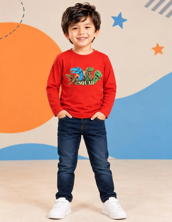 Nusyl_Boys_Pack_of_2_Red_&_Royal_Blue_Dinosaurs_Printed_&_Cool_Dude_Text_Printed_Full_Sleeve_Tshirts