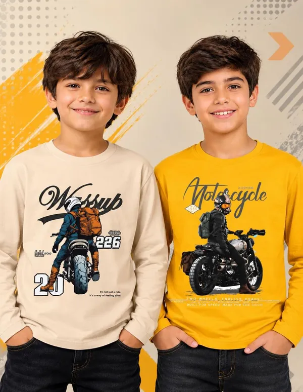 Nusyl_Boys_Pack_of_2_Beige_&_Yellow_Motorcycle_Printed_&_Motorcycle_Printed_Full_Sleeve_Tshirts