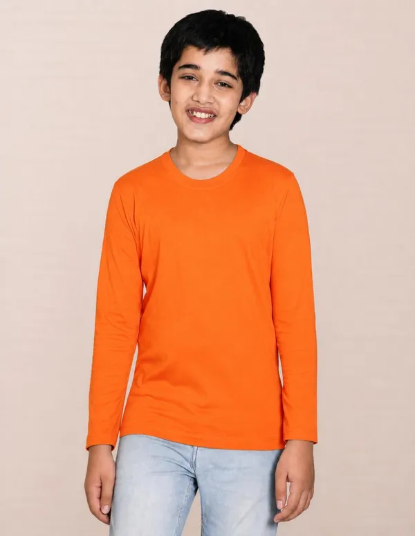 Nusyl_Boys_Black,_White_and_Orange_Solid_Tshirts