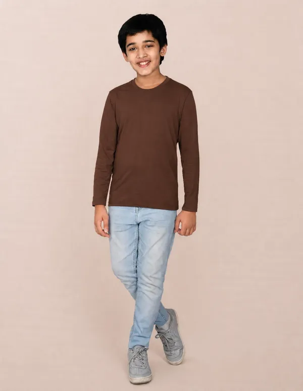 Nusyl_Boys_Black,_White_and_Brown_Solid_Tshirts